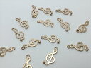 ビーズクラブ チャーム 音符 金 10個セット 25mm