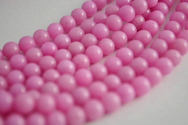 ビーズクラブ ジェイド ラウンド ガムピンク 6mm 連売り パワーストーン ブレスレット 天然石