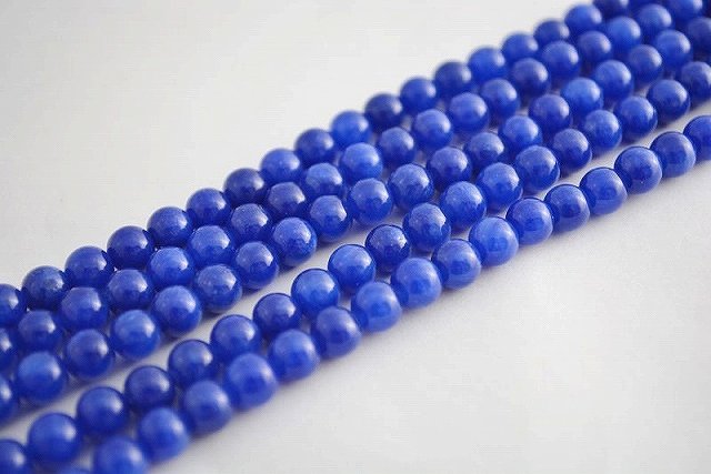 ビーズクラブ ジェイド ラウンドブルー 6mm 連売り パワーストーン ブレスレット ...
