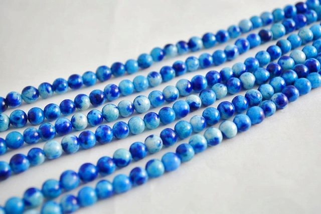 ビーズクラブ キャンディジェイド 青 ラウンド 6mm 天然石 連売り パワーストーン ブレスレット