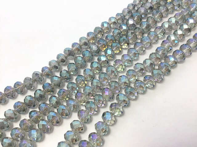 乐天商城 - ビーズクラブ ガラスビーズ ボタンカット No.81 8mm ブルー 連売り ビーズパーツ ネックレス ブレスレット ハンドメイド