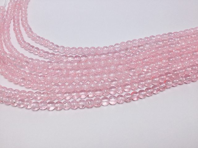 Fortune Telling - ビーズクラブ クラック水晶 ピーチ ラウンド 6mm 天然石 連売り パワーストーン ブレスレット