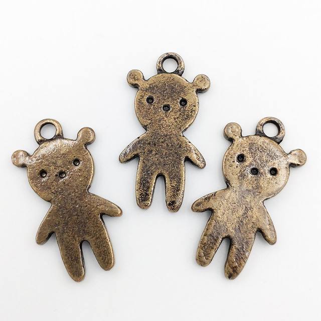 樂天商城 - ビーズクラブ チャーム くま大 クマ 金古美 10個セット 29mm