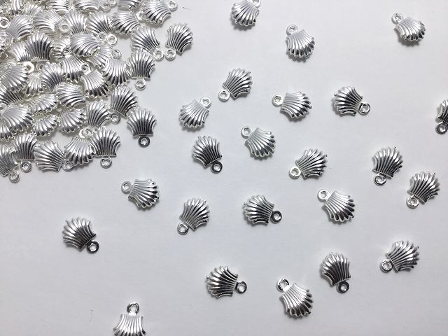 1個 ビーズクラブ チャーム ハワイアン プチ シェル シルバー 20mm パーツ ハンドメイド 材料 ペンダン..