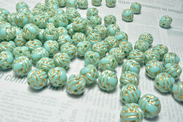 乐天商城 - 4個 デザイン アクリル ビーズ 縄編み模様 11mm ピアス イヤリング パーツ ネックレス ハンドメイド DIY ビーズクラブ