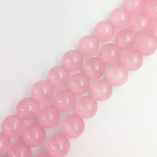 ビーズクラブ キャッツアイ ピンク ラウンド8mm 連売り パワーストーン ブレスレット[4582434306416]