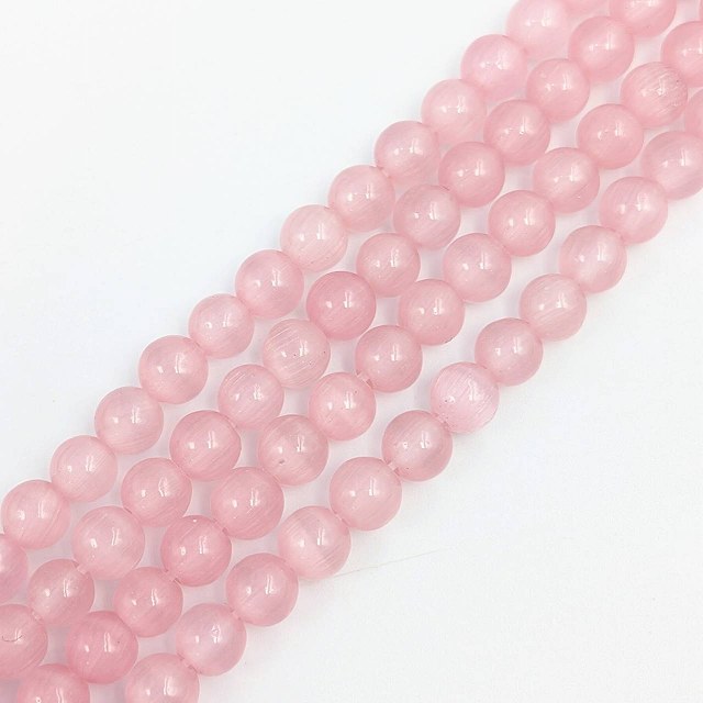 ビーズクラブ キャッツアイ ピンク ラウンド 4mm 連売り パワーストーン ブレスレット