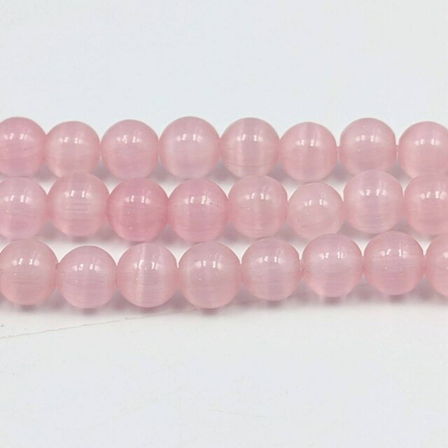 ビーズクラブ キャッツアイ ピンク ラウンド 4mm 連売り パワーストーン ブレスレット