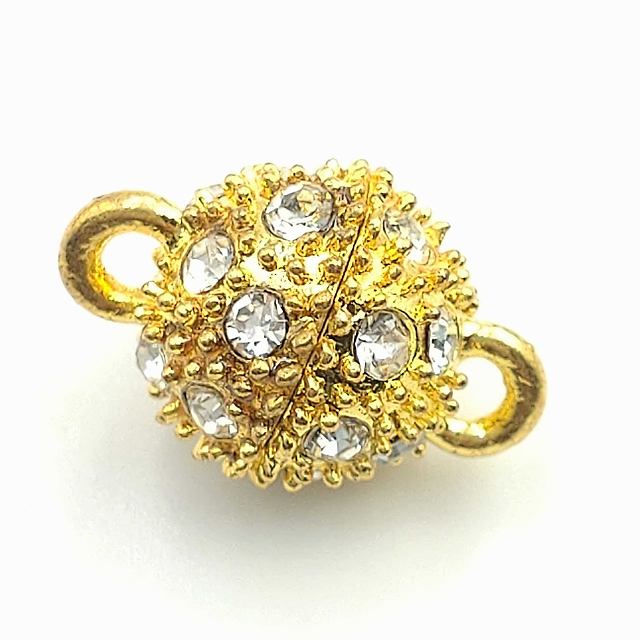 マグネットクラスプ ラインストーン ゴールド 中 5個 11mm 金色 留め金 ネックレス ブレスレット パーツ ハンドメイド ビーズクラブ