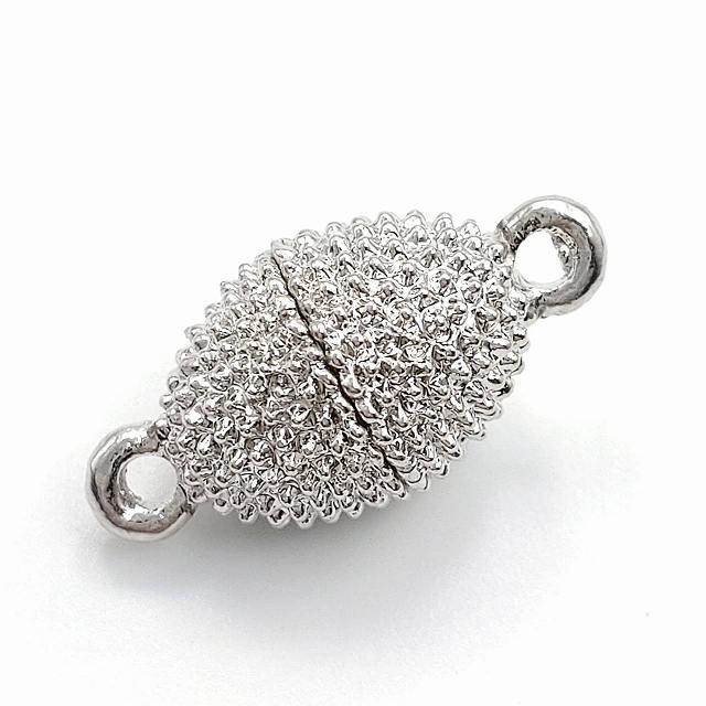 ビーズクラブ マグネットクラスプ 留め金 楕円 だえん 銀 18mm 5個 ネックレス ブレスレット パーツ ハンドメイド