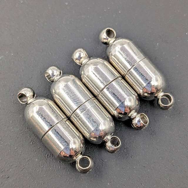 ビーズクラブ マグネットクラスプ 留め金 チューブ 銀 19mm 5個 ネックレス ブレスレット パーツ ハンドメイド