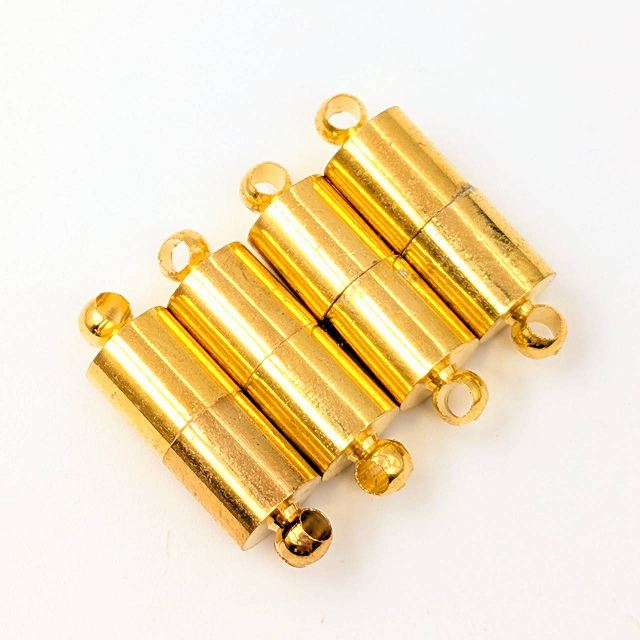 ビーズクラブ マグネットクラスプ 留め金 チューブ 金 19mm 5個 ネックレス ブレスレット パーツ ハンドメイド