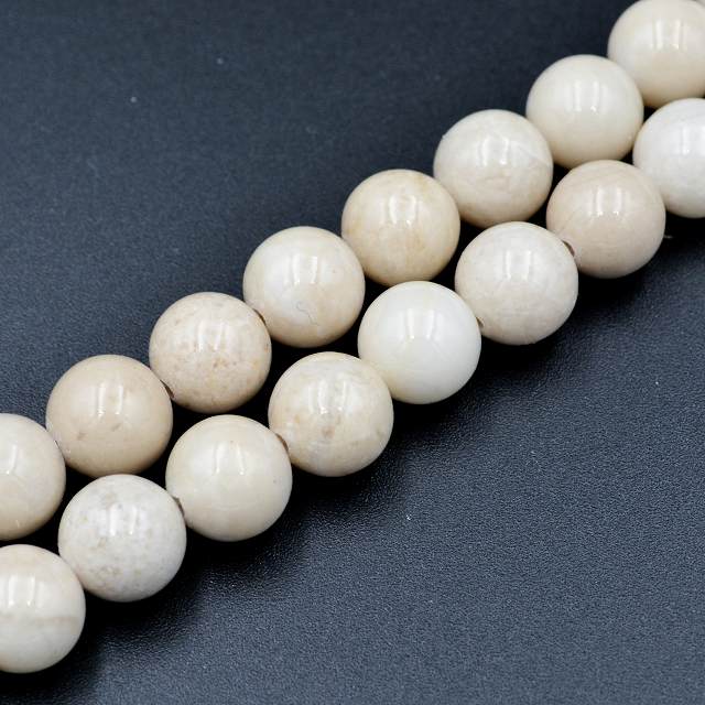 ビーズクラブ ジェイド ラウンド 化石色 8mm 天然石 連売り パワーストーン ブレスレット
