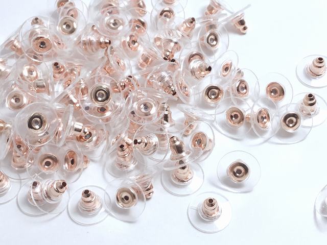 樂天商城 - 20個 ビーズクラブ キャッチ 下向き防止キャッチ 小 ピンクゴールド 10mm ピアス パーツ ハンドメイド E-025