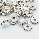 ビーズクラブ ロンデル メタルビーズ スペーサー 銀 平型 45個 8mm ブレスレット ネックレス 金具 金属ビーズ パーツ