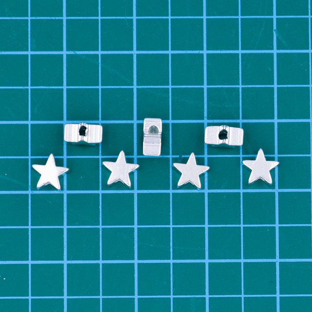 ビーズクラブ ロンデル メタルビーズ 星 シルバー 50個 5mm ブレスレット ネックレ...