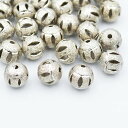 ビーズクラブ ロンデル メタルビーズ ボール 銀 50個 10mm パーツ