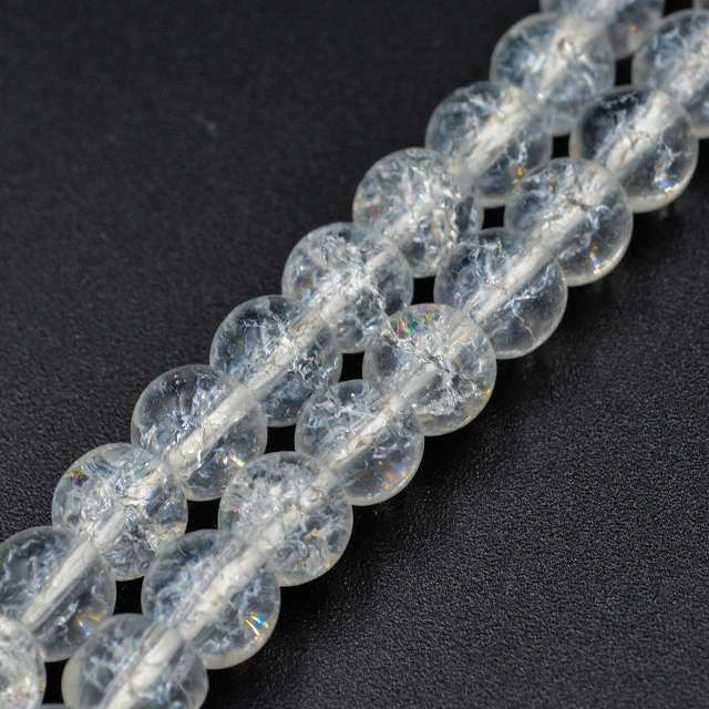 ビーズクラブ クラック水晶 クリア ラウンド 6mm 天然石 連売り パワーストーン ブレスレット
