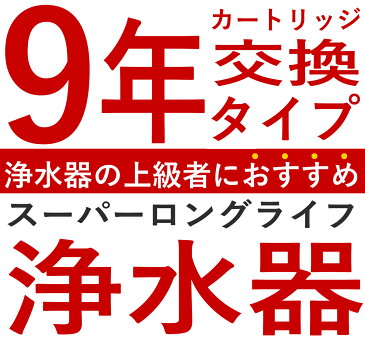 浄水器 9年間交換不要 据置型浄水器 浄水 9年 カートリッジ 日本製 据置型 レビュー投稿で2年間保証 送料無料 人気 おすすめ 取付簡単 電源不要 後付け キッチン 塩素除去 飲料水 ウォーターサーバー 健康 美容 コスパ 高除去 17項目 新生活 在宅 引っ越し 贈り物