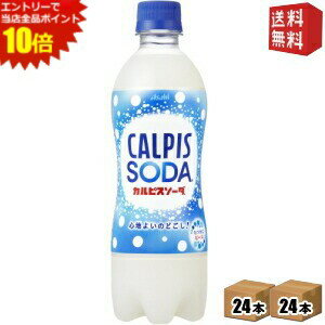 エントリーでポイント10倍★【送料無料】カルピス カルピスソーダ 500mlペットボトル 48本 (24本×2ケース) ※北海道800円・東北400円の別途送料加算