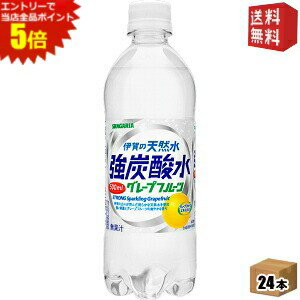 エントリーで全品ポイント5倍★【送料無料】サンガリア 伊賀の天然水 強炭酸水 グレープフルーツ 500mlペットボトル 24本入 ※北海道800円・東北400円の別途送料加算 [39ショップ]