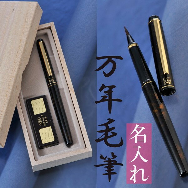 【名入れ専門】【名入れ プレゼント】 万年毛筆 本家 べっこう調