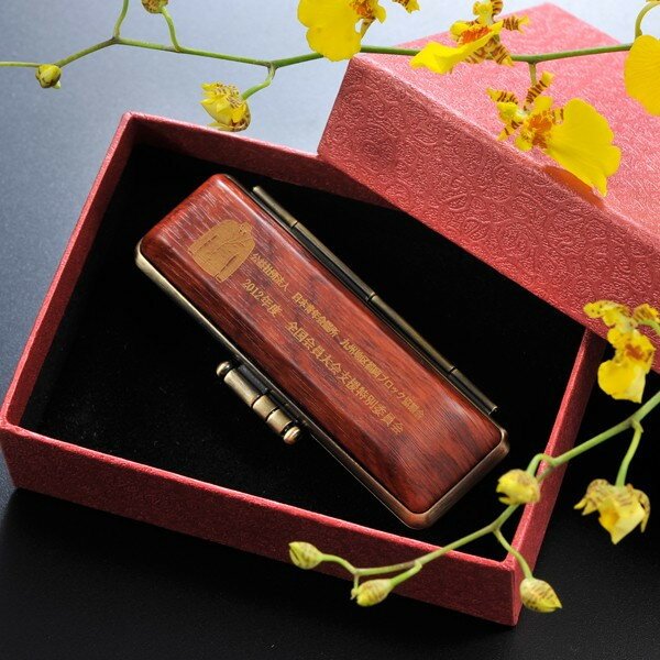 名入れ 印鑑ケース プレゼント 誕生日 記念 卒業 WOOD 木製 メタル 印鑑ケース