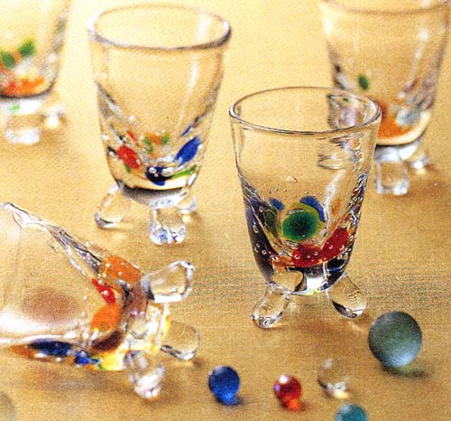 浪漫ガラス 足付冷酒グラス