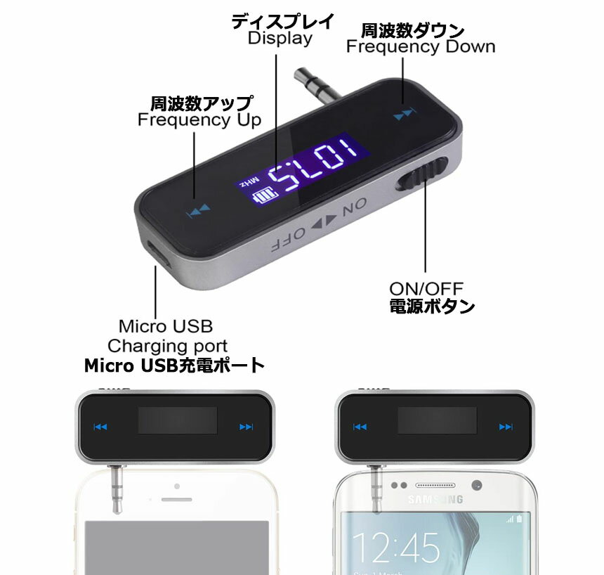 Fmトランスミッター ワイヤレス オーディオ ハンズフリー通話 充電式 3 5mm カーステレオ スマホ タブレット ネット限定 Mp3プレーヤー Mp3 Iphone 対応 音楽 Auxオーディオ 送料無料 再生 Ipad Ipho Android