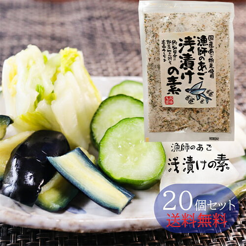 【送料無料】国産あご使用！漁師のあご 浅漬けの素 230g×20個セット あさ漬け塩 国産あご あさ漬けの素 浅漬け塩 きゅうり キャベツ 白菜 ナス にんじん 大根 アボカドなど 浅漬け 漬物 漬け物季折