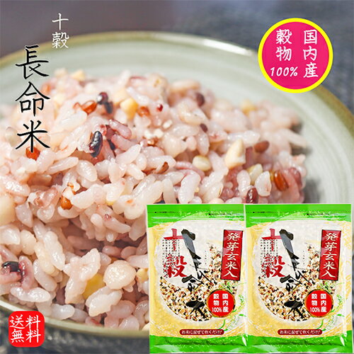 【送料無料】発芽玄米入り長命米 270g×2袋 国内産100% 雑穀 十穀米