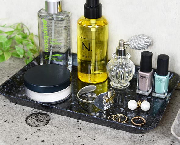 HIGHTIDE(ハイタイド)marbled マーブル メラミン製 デスクトレイ M DB064 キャッシュトレー 文具 デザイン トレイ トレー ペン 小物 ...