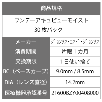 ワンデーアキュビューモイスト 30枚パック ( コンタクトレンズ コンタクト 1日使い捨て ワンデー 1day ジョンソン モイスト acuvue 30枚 30枚 UVカット ジョンソン・エンド・ジョンソン ) 3