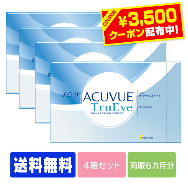 【送料無料】 ワンデーアキュビュートゥルーアイ 90枚パック 4箱セット ( コンタクトレンズ コンタクト 1日使い捨て ワンデー 1day ジョンソン acuvue 90枚 90枚 UVカット トルーアイ ツルーアイ )のサムネイル