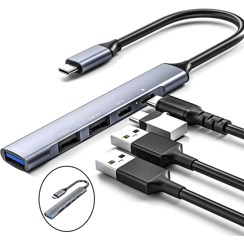 PD65W Type-C 5in1 USBハブ Type-C Hub 高速USB 3.0ポート USB-C 充電ポート アルミニウム合金仕上げ コンパクト 多機能 Galaxy S22 S23 Note 9 Macbook pro 2018 2019 2020 2021 2022 MacBook Airなど対応 送料無料