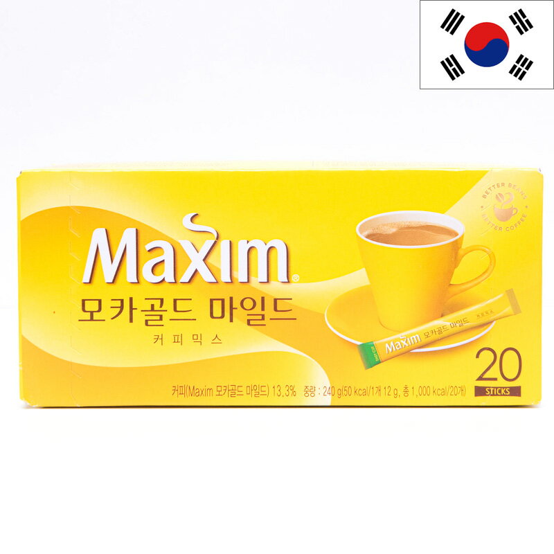 Maxim マキシム モカゴールドコーヒー 240g(12g×20袋入) インスタント スティック ラテ 甘め 粉末 顆粒 東西食品 韓国みやげ 韓国土産