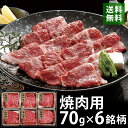 神戸牛/松阪牛/近江牛/山形牛/仙台牛/宮崎牛 6銘柄牛食べ比べ 70g×6部位 焼肉用 ブランド牛 銘柄牛 送料無料 TKE1-06 詰め合わせセット 冷凍 別送 直送