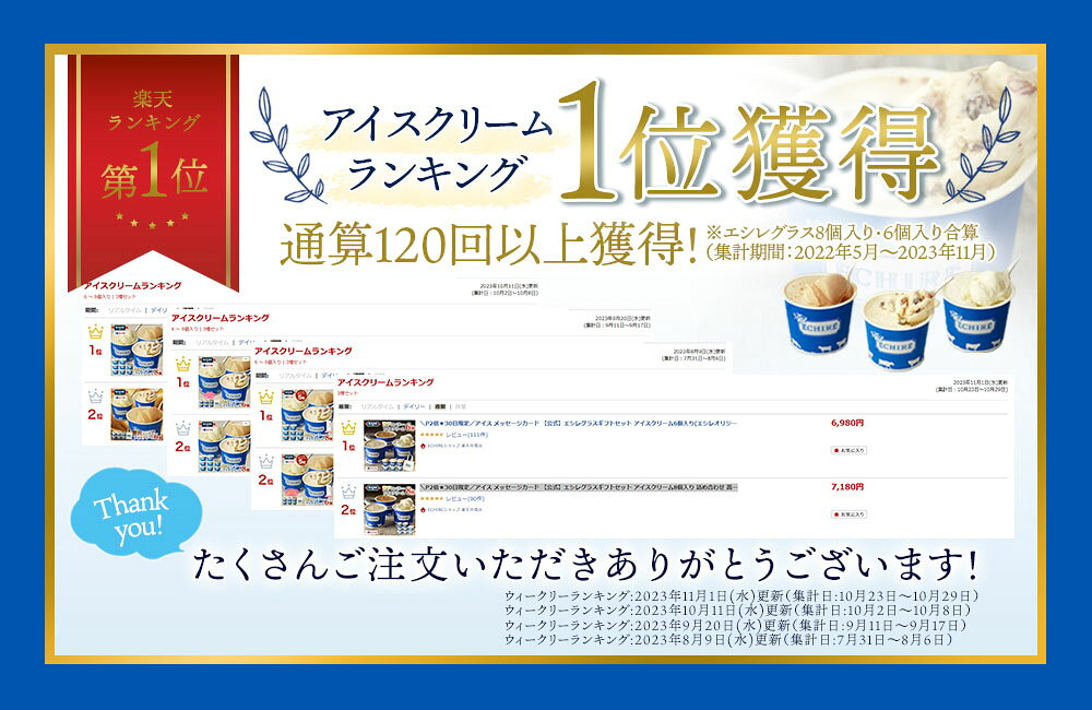父の日 当店限定【 エシレ 公式 】 アイスクリーム エシレグラスギフトセット 6個入り 保冷バッグ付 ギフト プレゼント 最強翌日配送 ECHIRE 高級 アイス セット 贅沢 濃厚 プレゼント バター メッセージカード