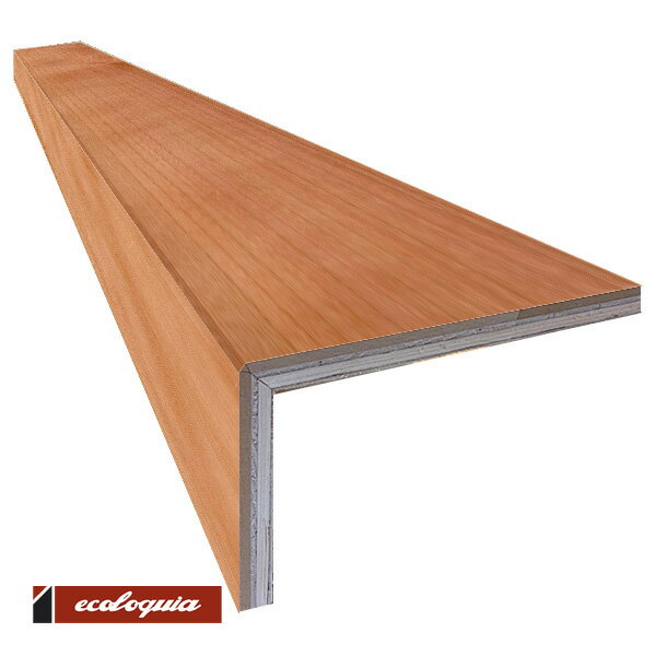 ブラックチェリー L字リフォーム框 複合単板張り 自然塗料（透明つや消しオイル仕上げ）【プレミアム】102×165×2950（12.5厚）mm