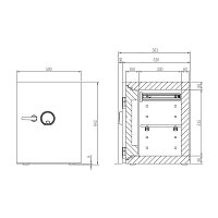 ディプロマット・ジャパンDBAUMプレミアムセーフDBAUM700A4対応HOMESAFE<家庭用耐火金庫>90分耐火容量64Lタッチスクリーン&指紋認証式ロック