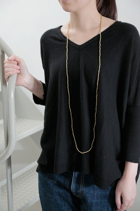 fog linen work フォグリネンワーク ネックレス ブラス ビーズ L CP