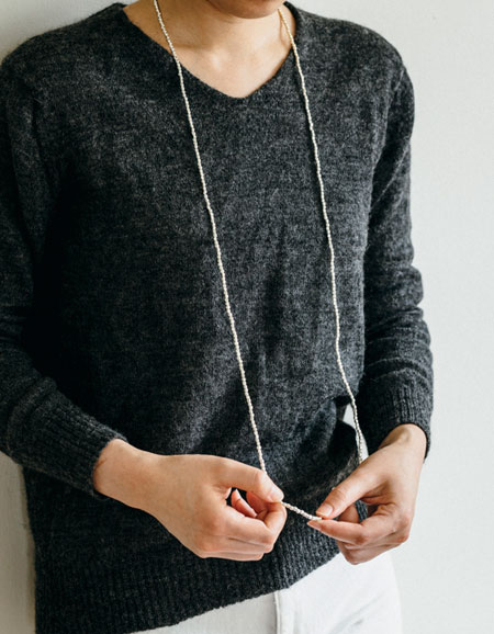 fog linen work　フォグリネンワーク　ネックレス　シルバー　ビーズ　L　CP