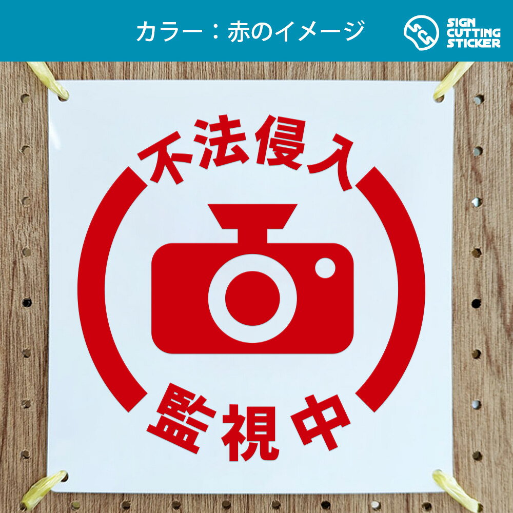 不法侵入 監視中 看板 ( 警告 防止 対策 ) 敷地内 防犯カメラ 録画 REC 犯罪 ドア 扉 窓 店舗 施設 ショップ 飲食店 / 光沢タイプ 防水 耐水 / 【 200mm サイズ】 / プレート ステッカー / サイン 怪我防止 事故防止 注意　PP プラ板（セット：結束バント150mm×4本付き） eight-shop-10003704 エイトショップ 楽天市場店 サンプル画像3