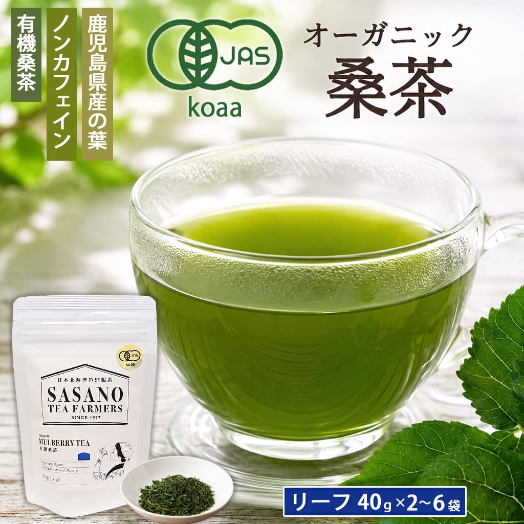 【スーパーセール限定価格！さらに数量限定クーポン発行中】 無農薬 オーガニック 有機 毎日桑茶 (リーフ) 40g 2〜6袋 国産 茶葉 ネコポス 有機栽培 ノンカフェイン 鹿児島県 敬老の日 職場 同僚 取引先 産地直送 お取り寄せ ギフト プレゼント 贈り物 送料無料