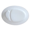 仕切り皿 白 中華 餃子皿 小判皿 21.0cm 国産 美濃焼食器 食洗機対応 レンジ対応 楕円形 中華食器 業務用