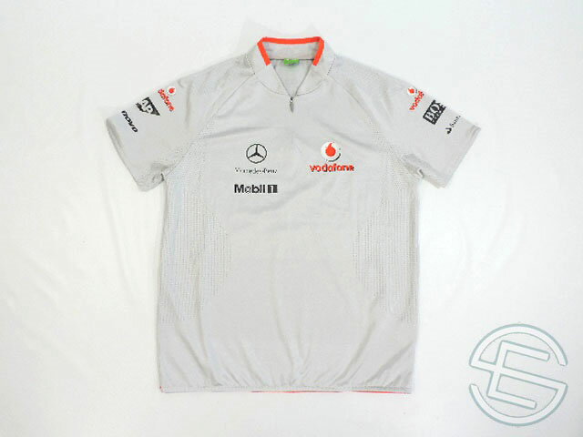 【送料無料】 マクラーレン 2009年 支給品 ヒューゴボス製 ノンアルコール版 ストレッチ素材 ハーフZIP Tシャツ メンズ L 5/5 (海外直輸入 F1 非売品USEDグッズ)