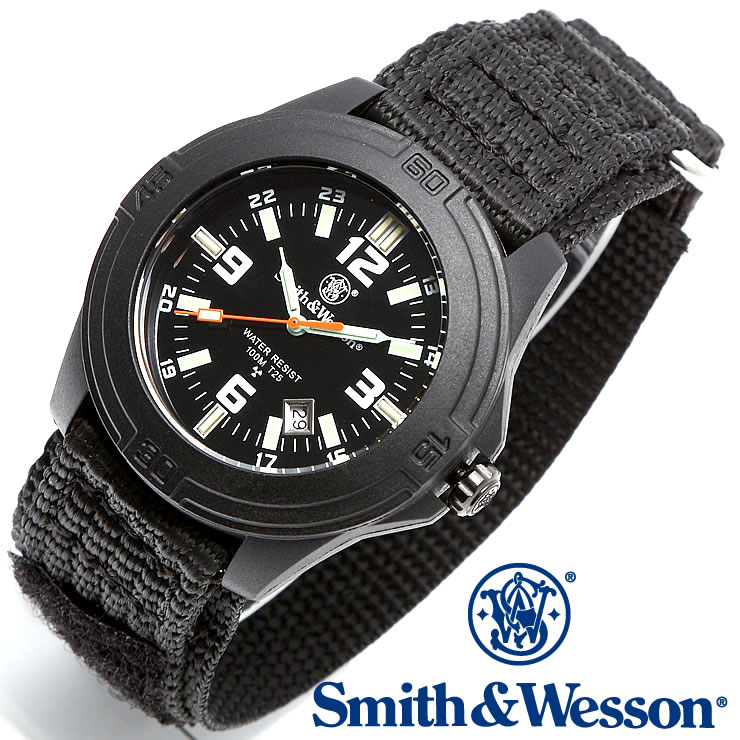 [正規品] スミス＆ウェッソン Smith & Wesson ミリタリー腕時計 SOLDIER WATCH NYLON STRAP BLACK SWW-12T-N [あす楽]