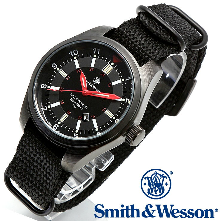 [正規品] スミス＆ウェッソン Smith & Wesson スイス トリチウム ミリタリー腕時計 SWISS TRITIUM MILITARY H3 WATCH BLACK SWW-1864T [あす楽]