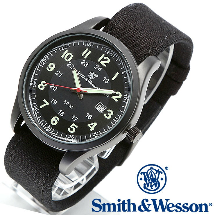 [正規品] スミス＆ウェッソン Smith & Wesson ミリタリー腕時計 CADET WATCH BLACK/GREEN SWW-369-GR [あす楽]