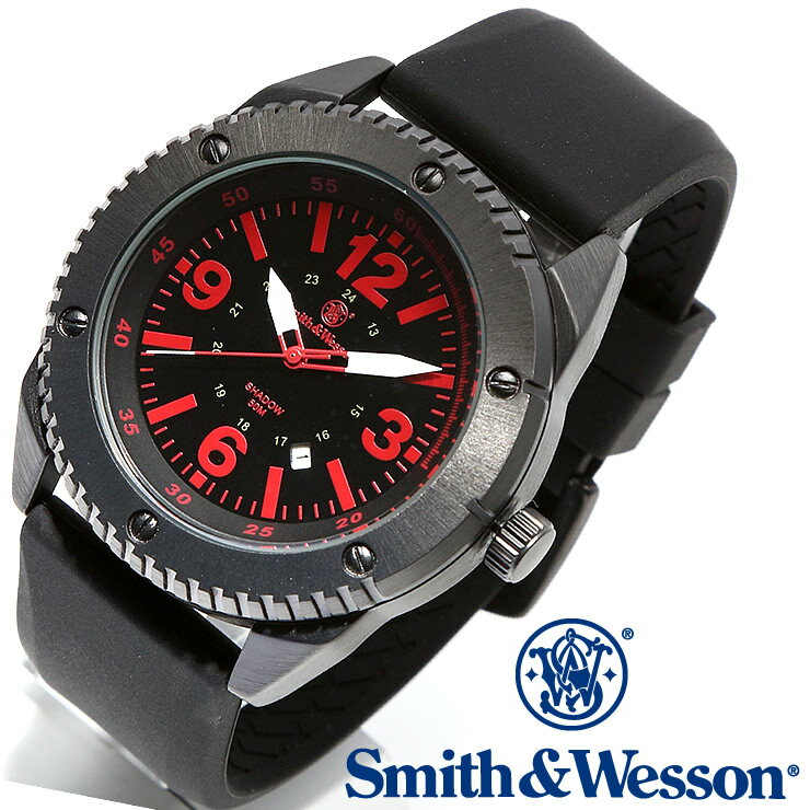 [正規品] スミス＆ウェッソン Smith & Wesson ミリタリー腕時計 KNIVES WATCH BLACK/RED SWW-693-BK [あす楽]